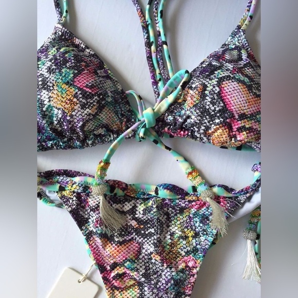Agua Bendita  python snake print swimsuit set - Picture 1 of 8